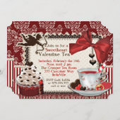 バレンタインティーパーティの招待状 招待状 (正面/裏面)