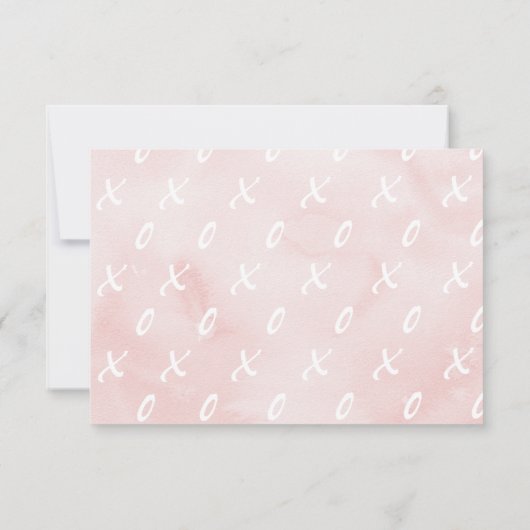 バレンタインテーマ水色応答RSVPカード 出欠カード (裏面)