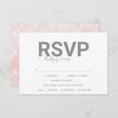 バレンタインテーマ水色応答RSVPカード 出欠カード (正面/裏面)