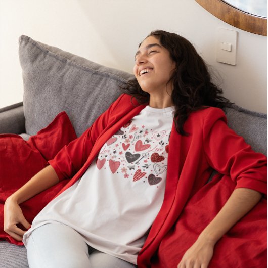 バレンタインテーマ赤いハート トライブレンドTシャツ