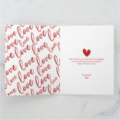 バレンタインテーマ赤白I love You Pattern カード (内部)