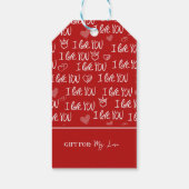 バレンタインテーマ赤白I love You Pattern ギフトタグ (裏面)