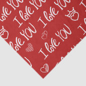 バレンタインテーマ赤白I love You Pattern 薄葉紙 (詳細)