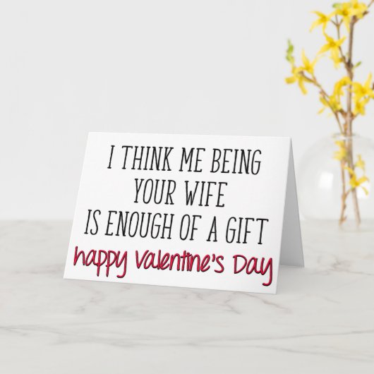 バレンタインデおもしろいー夫は贈り物を十分に カード (黄色い花)