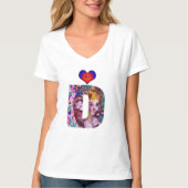 バレンタインデア仮装モノグラムD文字 Tシャツ (正面)