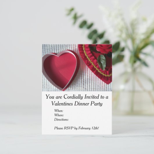 バレンタインディナーパーティの招待状 招待状 (スタンド正面)