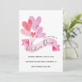 バレンタインディナー招待状とハート風船 セーブザデート (スタンド正面)