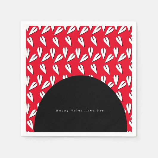 バレンタインデイアーキテクチャとハートパターン スタンダードカクテルナプキン (正面)