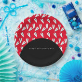 バレンタインデイアーキテクチャとハートパターン ペーパープレート (パーティー)