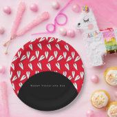 バレンタインデイアーキテクチャとハートパターン ペーパープレート (パーティー)