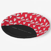 バレンタインデイアーキテクチャとハートパターン ペーパープレート (アングル)