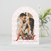 バレンタインデイアーチカスタムフォトカード 招待状 (スタンド正面)