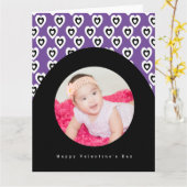 バレンタインデイアーチミニハート紫の写真 カード (黄色い花)