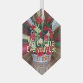 バレンタインデイアートプリント ガラスオーナメント (正面右)