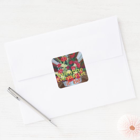 バレンタインデイアートプリント スクエアシール (封筒)