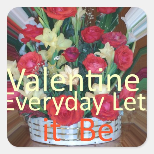 バレンタインデイアートプリント スクエアシール (正面)