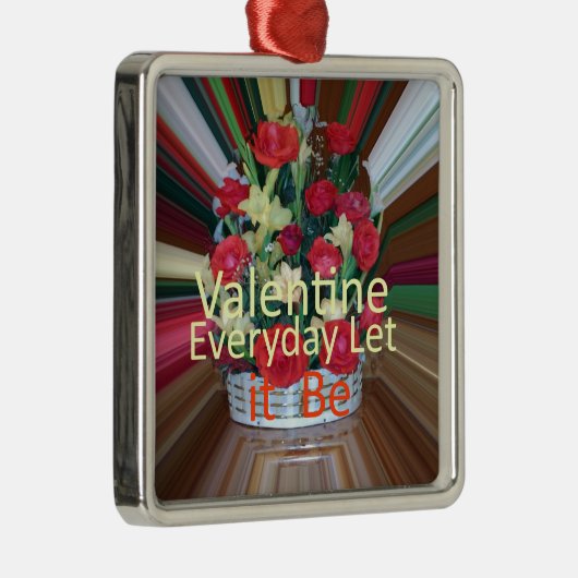 バレンタインデイアートプリント メタルオーナメント (右)