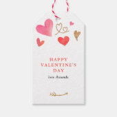 バレンタインデイウォーターカラーハート ギフトタグ (正面)