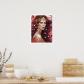 バレンタインデイウーマンアールデコクラウンプリント ポスター (キッチン)