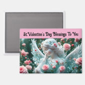 バレンタインデイエンジェルとバラマグネット マグネット (正面/裏面)