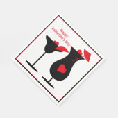 バレンタインデイカクテルシンプルパーティー スタンダードランチョンナプキン (角)