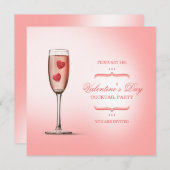 バレンタインデイカクテルパーティの招待状 招待状 (正面/裏面)