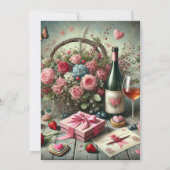 バレンタインデイカクテルパーティの招待状 招待状 (裏面)