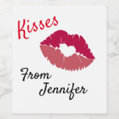 バレンタインデイカスタマイズ可能キス ワインラベル (シングルラベル)