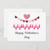 バレンタインデイカードハートはがき ポストカード (正面/裏面)