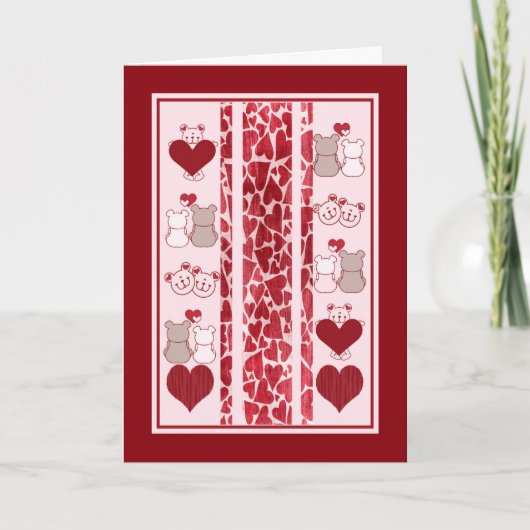 バレンタインデイカードベアーハグ&キス シーズンカード (正面)