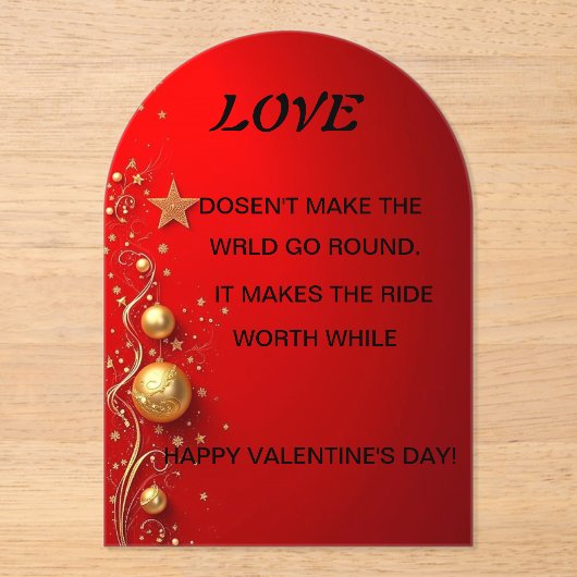 バレンタインデイカード アクリル招待状 (正面)