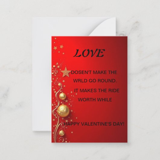 バレンタインデイカード ノートカード (正面)