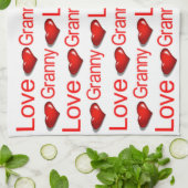 バレンタインデイキッチンハンドタオル愛おばあちゃん キッチンタオル (折り畳み)