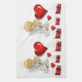 バレンタインデイキッチンハンドタオル、エンジェル キッチンタオル (縦)