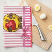 バレンタインデイキッチンハンドタオル、キリン キッチンタオル (四つ折り)