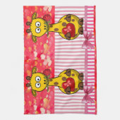 バレンタインデイキッチンハンドタオル、キリン キッチンタオル (縦)