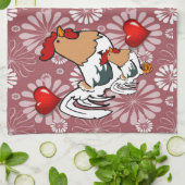 バレンタインデイキッチンハンドタオル、チキン キッチンタオル (折り畳み)