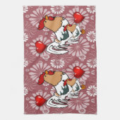 バレンタインデイキッチンハンドタオル、チキン キッチンタオル (縦)