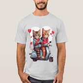 バレンタインデイキャットオンザスクーター12kデザイン tシャツ (正面)