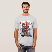 バレンタインデイキャットオンザスクーター12kデザイン tシャツ (正面フル)