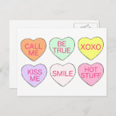 バレンタインデイキャンディスウィートカンバセーションハート シーズンポストカード (正面/裏面)