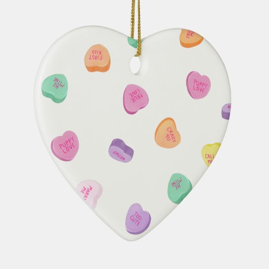 バレンタインデイキャンディハートパターン セラミックオーナメント (右)
