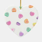 バレンタインデイキャンディハートパターン セラミックオーナメント (裏面)