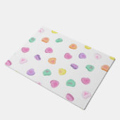 バレンタインデイキャンディハートパターン ドアマット (アングル)