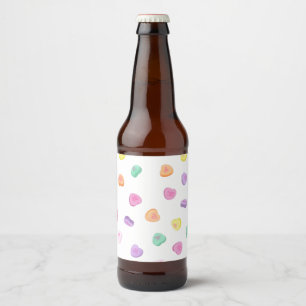 バレンタインデイキャンディハートパターン ビールラベル