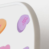 バレンタインデイキャンディハートパターン ピックルボールラケット (左詳細)