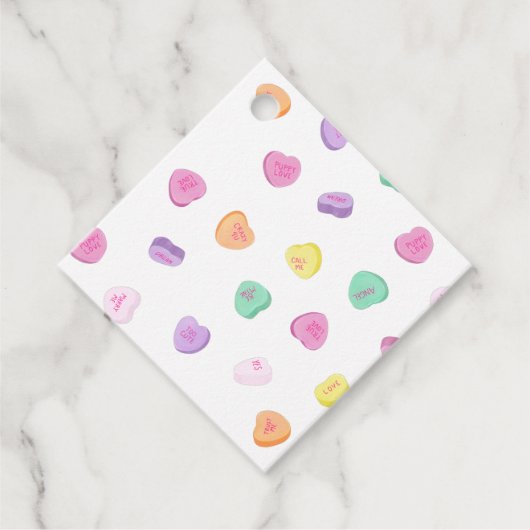 バレンタインデイキャンディハートパターン フェイバータグ (正面)