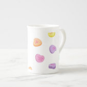 バレンタインデイキャンディハートパターン ボーンチャイナマグカップ (正面右)