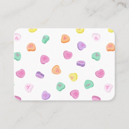 バレンタインデイキャンディハートパターン 名刺 (正面)