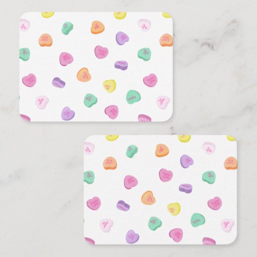 バレンタインデイキャンディハートパターン 名刺 (正面/裏面)